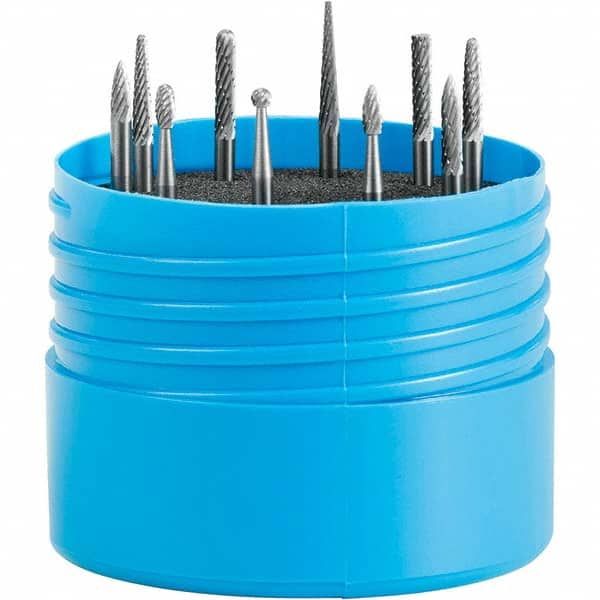 SGS Pro - Burr Sets Head Shape: Cylinder; Ball; Ball Nose Cylinder; Ball Nose Tree; Oval; (2) Pointed Tree; Flame; Ball Nose Cone; Cone Tooth Style: Double Cut - USA Tool & Supply