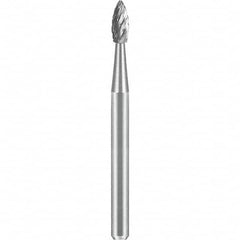 SGS Pro - 1/8" Cut Diam, 1/8" Shank Diam, Tungsten Carbide Double Cut Flame Burr - USA Tool & Supply