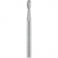 SGS Pro - 1/8" Cut Diam, 1/8" Shank Diam, Tungsten Carbide Double Cut Oval Burr - USA Tool & Supply