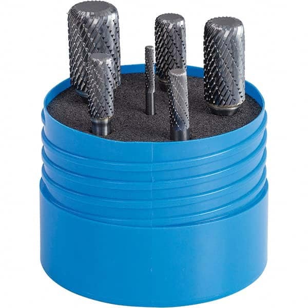 SGS Pro - Burr Sets Head Shape: (6) Corner Radius/Cylinder Tooth Style: Double Cut - USA Tool & Supply