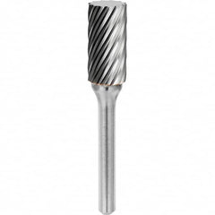 SGS Pro - 1/4" Cut Diam, 1/4" Shank Diam, Tungsten Carbide Inox Cut Cylinder Burr - USA Tool & Supply