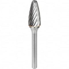 SGS Pro - 3/8" Cut Diam, 1/4" Shank Diam, Tungsten Carbide Inox Cut Ball Nose Tree Burr - USA Tool & Supply