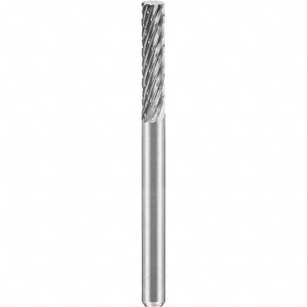 SGS Pro - 1/8" Cut Diam, 1/8" Shank Diam, Tungsten Carbide Double Cut Cylinder Burr - USA Tool & Supply