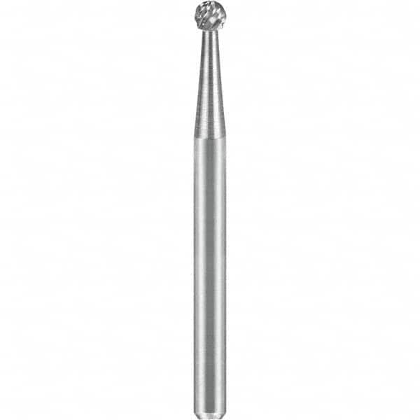 SGS Pro - 1/8" Cut Diam, 1/8" Shank Diam, Tungsten Carbide Double Cut Ball Burr - USA Tool & Supply