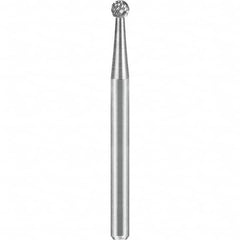 SGS Pro - 1/8" Cut Diam, 1/8" Shank Diam, Tungsten Carbide Double Cut Ball Burr - USA Tool & Supply