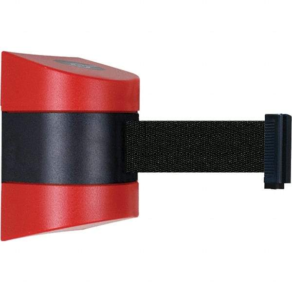 Tensator - 7-1/4" High x 4-3/4" Long x 4-3/4" Wide Magnetic Wall Mount Barrier - Red Powdercoat Finish, Black/Red, Use with Wall Mount - USA Tool & Supply