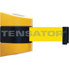 Tensator - 7-1/4" High x 4-3/4" Long x 4-3/4" Wide Magnetic Wall Mount Barrier - Yellow Powdercoat Finish, Black/Yellow, Use with Wall Mount - USA Tool & Supply