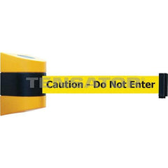 Tensator - 7-1/4" High x 4-3/4" Long x 4-3/4" Wide Magnetic Wall Mount Barrier - Yellow Powdercoat Finish, Black/Yellow, Use with Wall Mount - USA Tool & Supply