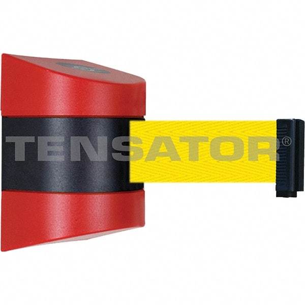 Tensator - 7-1/4" High x 4-3/4" Long x 4-3/4" Wide Magnetic Wall Mount Barrier - Red Powdercoat Finish, Black/Red, Use with Wall Mount - USA Tool & Supply