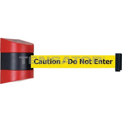 Tensator - 7-1/4" High x 4-3/4" Long x 4-3/4" Wide Magnetic Wall Mount Barrier - Red Powdercoat Finish, Red/Black, Use with Wall Mount - USA Tool & Supply