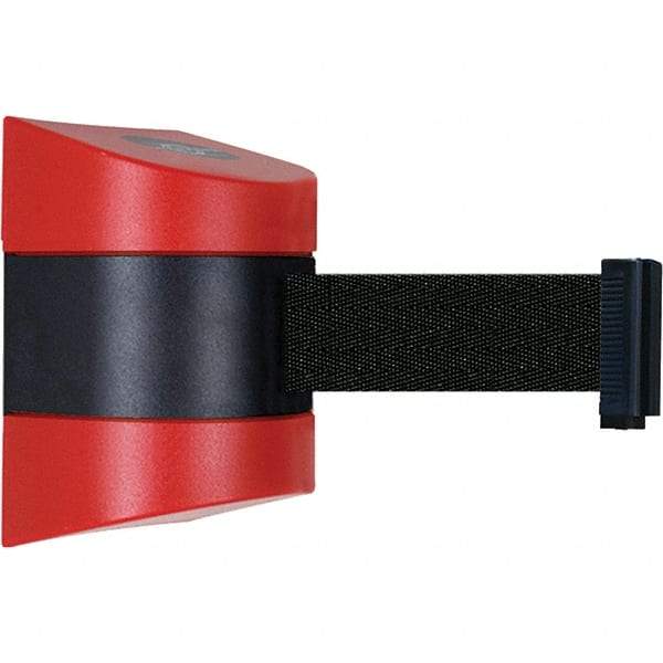 Tensator - 5-1/2" High x 3-1/4" Long x 3-1/4" Wide Magnetic Wall Mount Barrier - Metal, Red Powdercoat Finish, Red/Black, Use with Wall Mount - USA Tool & Supply