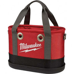 Milwaukee Tool - 24 Pocket, Ballistic Nylon, Black/Red Tool Bag - USA Tool & Supply