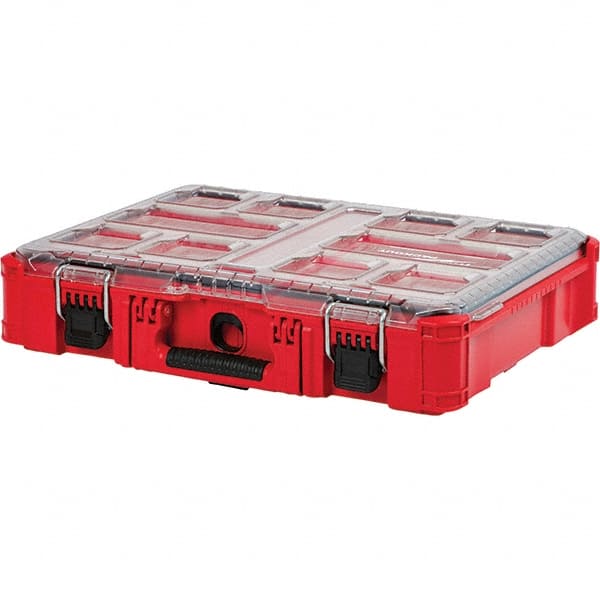 Milwaukee Tool - PACKOUT 10 Compartment Red Small Parts Organizer - USA Tool & Supply