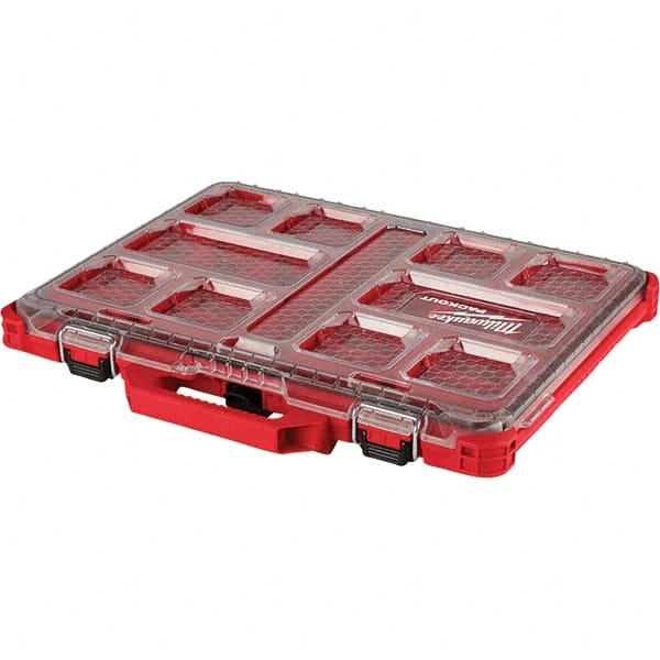 Milwaukee Tool - PACKOUT 10 Compartment Red Small Parts Compact Organizer - USA Tool & Supply