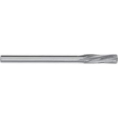 Magafor - 3/4" Solid Carbide 6 Flute Chucking Reamer - Spiral Flute, 0.472" Straight Shank, 1.732" Flute Length, 7-5/8" OAL - USA Tool & Supply