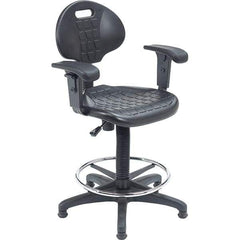 NPS - Swivel & Adjustable Stools Type: Adjustable Height Swivel Stool Base Type: Steel - USA Tool & Supply