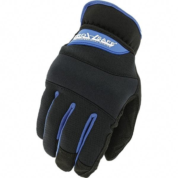 PRO-SAFE - Size S (8) Work Gloves - For General Purpose, Uncoated, Slip-On Cuff, Full Fingered, Black, Paired - USA Tool & Supply