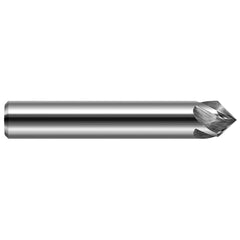 Harvey Tool - 3/16" Diam 60°/120° 4-Flute Single End Solid Carbide Chamfer Mill - Exact Industrial Supply