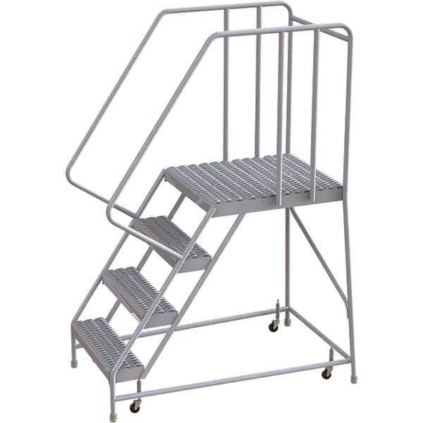 TRI-ARC - Rolling & Wall Mounted Ladders & Platforms Type: Rolling Warehouse Ladder Style: Rolling Safety Ladder - USA Tool & Supply