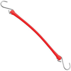 The Perfect Bungee - Heavy Duty Bungee Strap with Triangulated Galvanized S Hook - 18" OAL, Red - USA Tool & Supply
