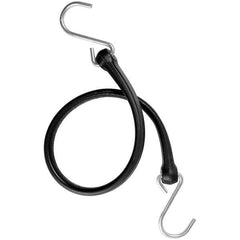 The Perfect Bungee - Heavy Duty Bungee Strap with Triangulated Galvanized S Hook - 24" OAL, Black - USA Tool & Supply