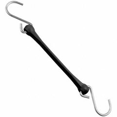 The Perfect Bungee - Heavy Duty Bungee Strap with Triangulated Galvanized S Hook - 12" OAL, Black - USA Tool & Supply