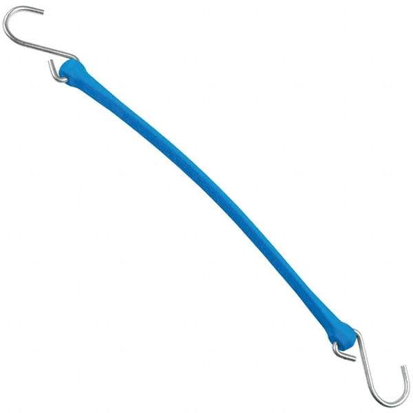 The Perfect Bungee - Heavy Duty Bungee Strap with Triangulated Galvanized S Hook - 18" OAL, Blue - USA Tool & Supply
