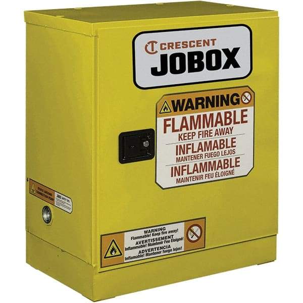 Jobox - Safety Cabinets   Hazardous Chemical Type: Flammable and Combustible Liquids    Color: Yellow - USA Tool & Supply