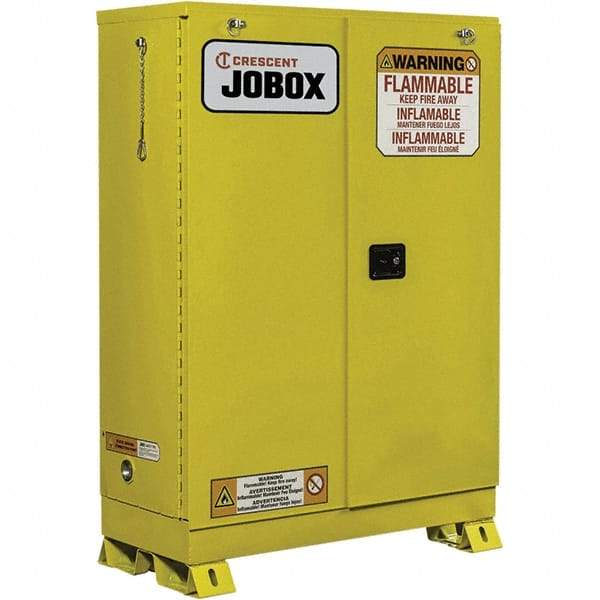 Jobox - Safety Cabinets   Hazardous Chemical Type: Flammable and Combustible Liquids    Color: Yellow - USA Tool & Supply