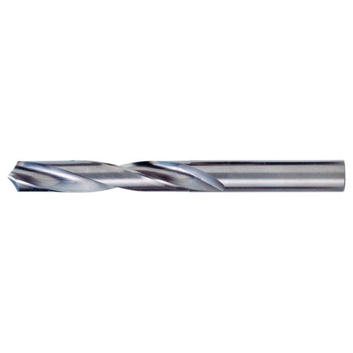 ‎19/64″ Dia. × 0.297″ Shank × 2-3/8″ Flute Length × 4″ OAL, 118°, Bright, 2xD Flute, Round Solid Carbide Drill - Exact Industrial Supply