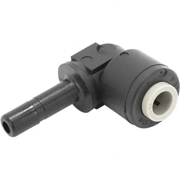 Parker - Plastic Push-To-Connect Tube Fittings Type: Tube to Hose Elbow Tube Outside Diameter (Inch): 3/8 x 3/8 - USA Tool & Supply