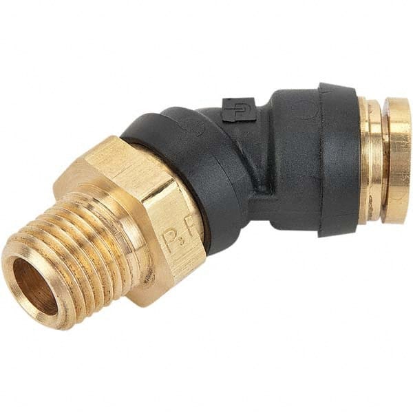 Parker - Plastic Push-To-Connect Tube Fittings Type: Male Swivel Elbow Tube Outside Diameter (Inch): 3/4 x 3/4 - USA Tool & Supply
