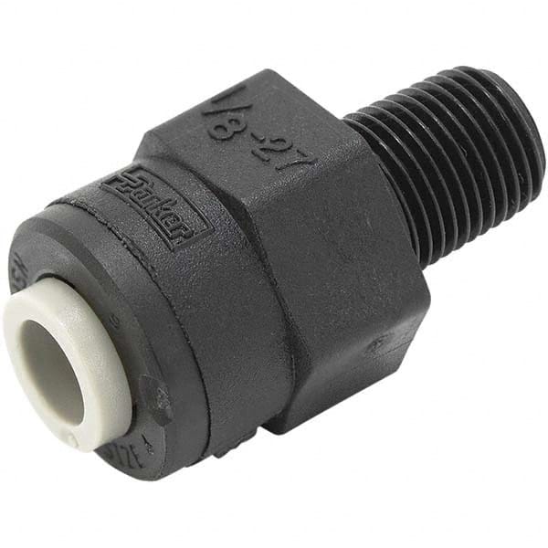 Parker - Plastic Push-To-Connect Tube Fittings Type: Male Connector Tube Outside Diameter (Inch): 3/8 x 1/4 - USA Tool & Supply