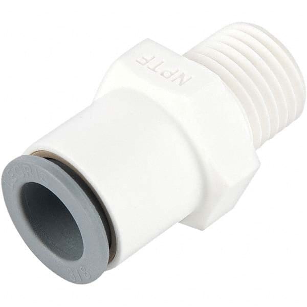 Parker - Plastic Push-To-Connect Tube Fittings Type: Male Connector Tube Outside Diameter (Inch): 3/8 x 1/2 - USA Tool & Supply