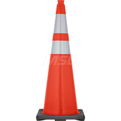 Orange Traffic Cone with Base &  Reflective Bands PVC Cone, Recycled PVC Base