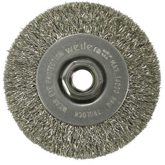 4″ Narrow Face Crimped Wire Wheel, .014″ Stainless Steel Fill, 5/8″-11 UNC Nut - USA Tool & Supply