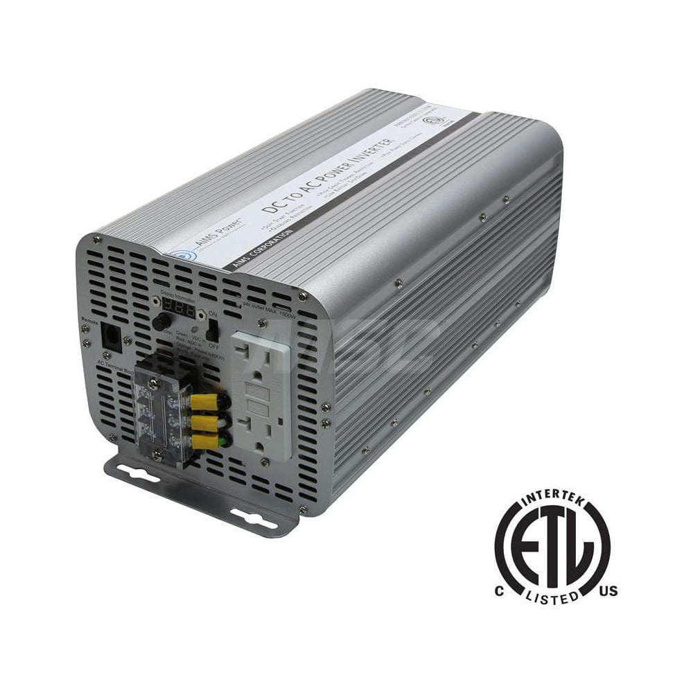 Power Inverters; Input Voltage: 120.00; Output Voltage: 120; Continuous Output Power: 3000; Peak Output Power: 6000; Maximum Input Current Rating: 16; Output Amperage: 25; Mounting Type: Surface Mount; Input Voltage: 120.00; Output Voltage: 120; Mount Typ