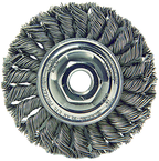 4" Diameter - M10 x 1.50 Arbor Hole - Knot Twist Steel Wire Straight Wheel - USA Tool & Supply