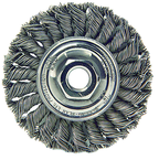 4" Diameter - 1/2-13" Arbor Hole - Knot Twist Steel Wire Straight Wheel - USA Tool & Supply