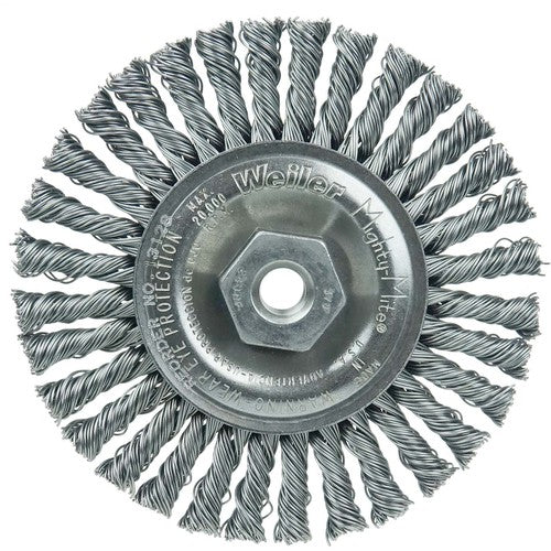 Mini Roughneck 4″ Stringer Bead Wheel, .020″ Steel Fill, 3/8″-24 UNF Nut - USA Tool & Supply