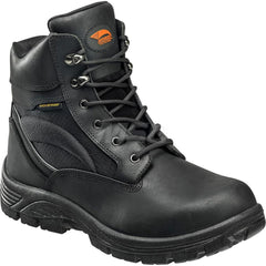 Work Boot: Size 7, 6″ High, Leather, Steel Toe Wide Width, Non-Slip Sole
