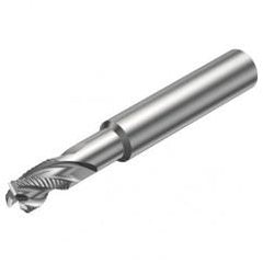 R216.33-12040-AJ16U H10F 12mm 3 FL Solid Carbide End Mill - Corner chamfer w/Cylindrical Shank - USA Tool & Supply