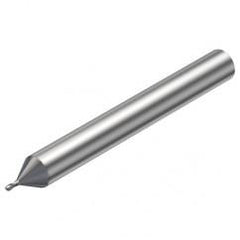 R216.42-00630-AE06G 1620 0.6mm 2 FL Solid Carbide Ball Nose End Mill w/Cylindrical Shank - USA Tool & Supply