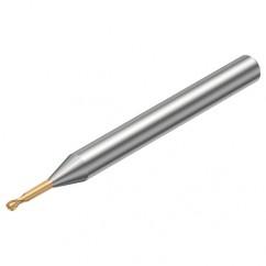 R216.42-0Grade 1030-JC10G 1700 1mm 2 FL Solid Carbide ball nose endmill w/Cylindrical with Neck Shank - USA Tool & Supply