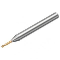 R216.42-00430-EC04G 1700 0.4mm 2 FL Solid Carbide ball nose endmill w/Cylindrical with Neck Shank - USA Tool & Supply