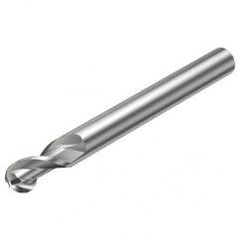 2B320-0400-NG H10F 4mm 2 FL Ballnose w/Reduced Cylindrical .3mm/.012 smaller than Cutting Diameter Shank - USA Tool & Supply