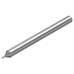 2P211-0060-PC 1620 0.6mm FL Straight Center Cut w/Cylindrical with Neck Shank - USA Tool & Supply