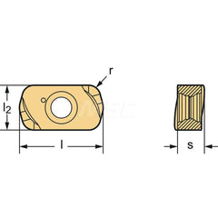 Milling Insert:  WHH15X,  Solid Carbide N/A Finish,