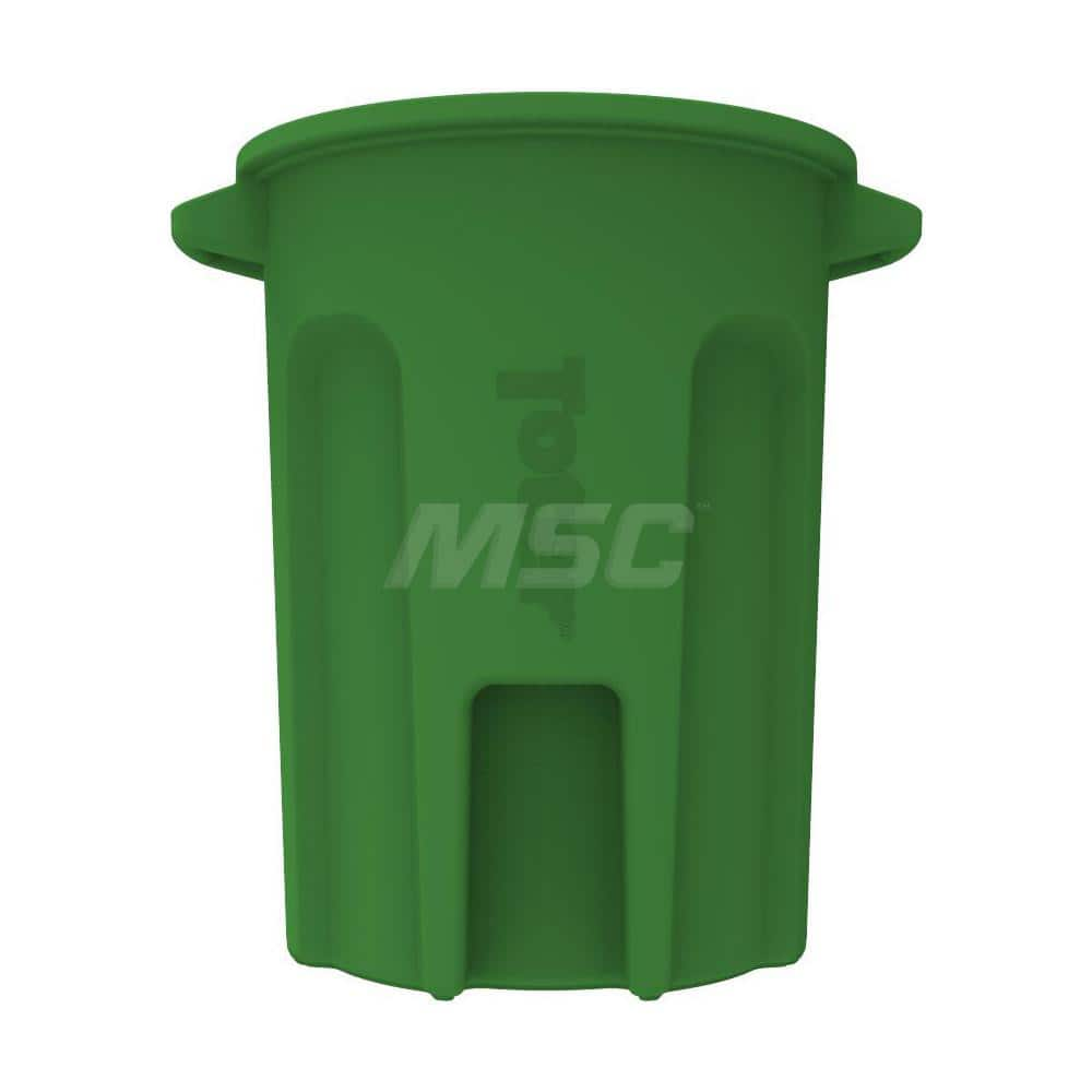 Trash Cans & Recycling Containers; Product Type: Trash Can; Container Capacity: 32 gal; Container Shape: Round; Lid Type: No Lid; Container Material: Plastic; Color: Lime Green; Features: Integrated Handles Aids In Lifting Of Can & Improves Dumping Effici