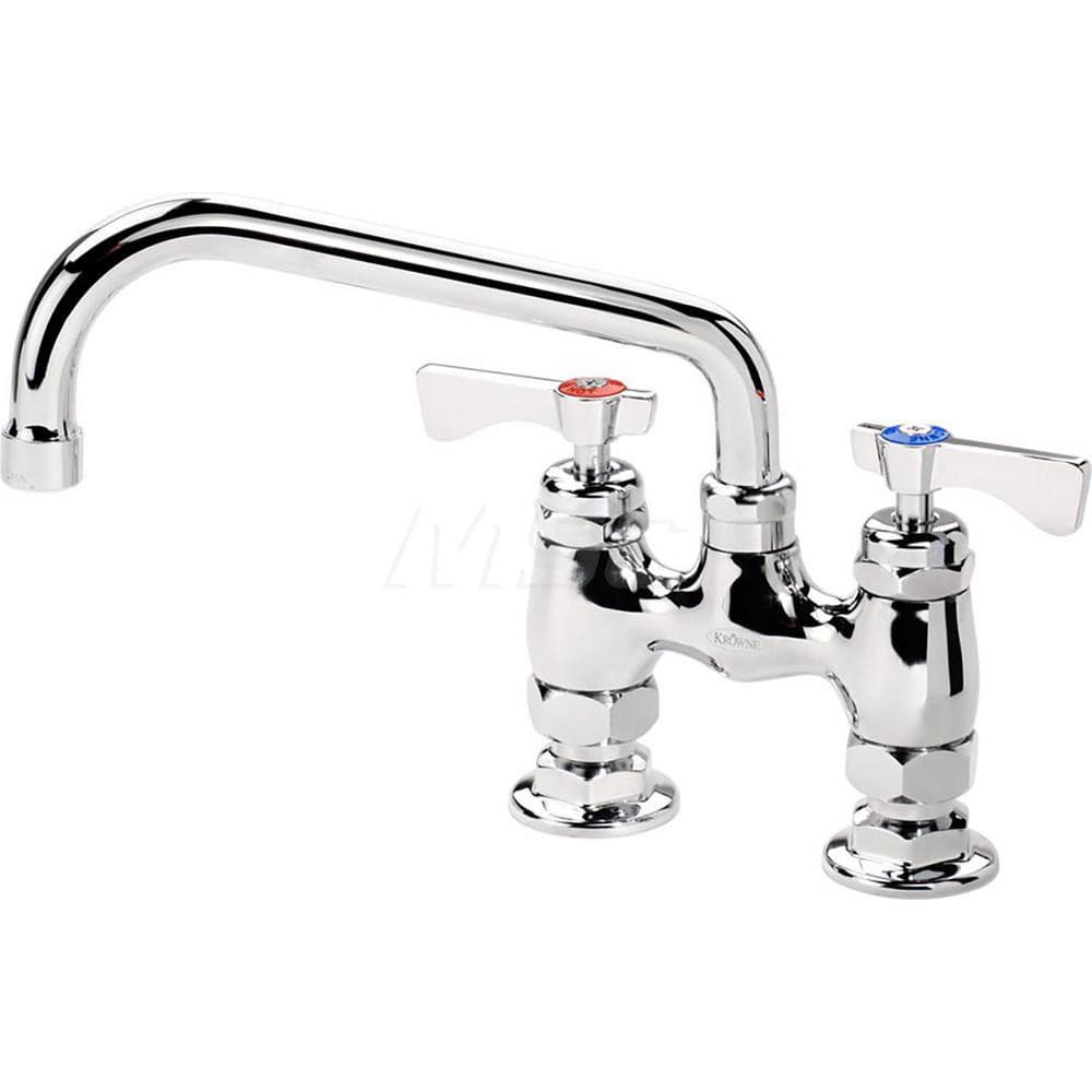 Industrial & Laundry Faucets; Type: Base Mount Faucet; Style: Base Mounted; Design: Base Mounted; Handle Type: Lever; Spout Type: Swing Spout/Nozzle; Mounting Centers: 4; Spout Size: 8; Finish/Coating: Chrome Plated Brass; Type: Base Mount Faucet